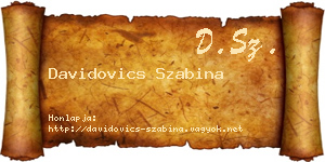 Davidovics Szabina névjegykártya
